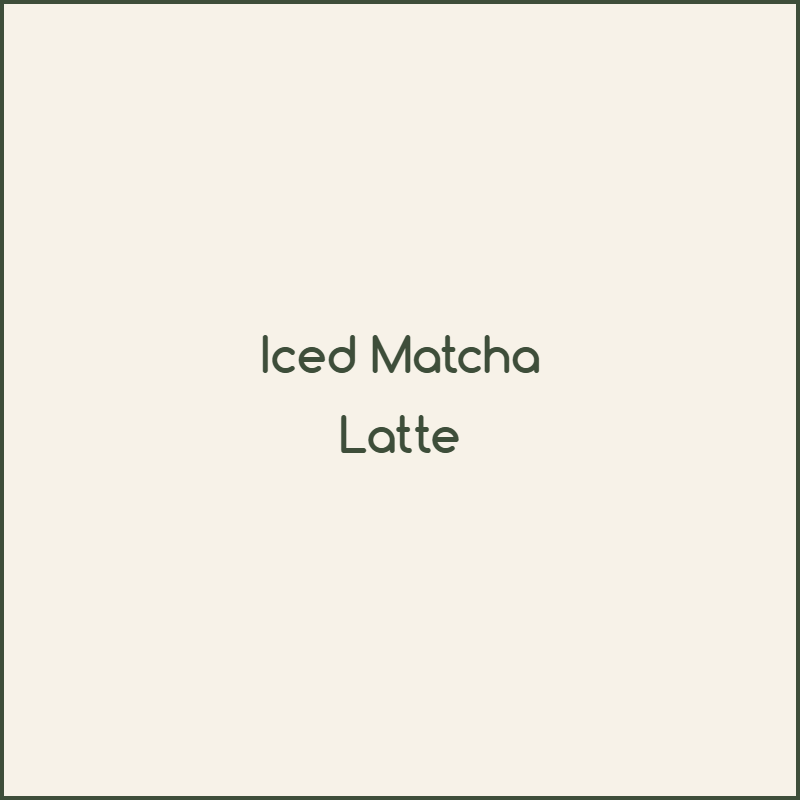 Iced Matcha Latte